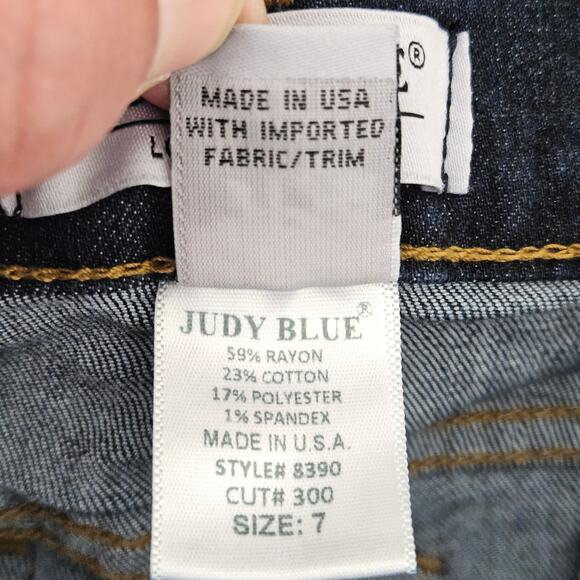 Judy Blue Skinny Mid Rise Ankle Blue Denim Jeans | Women's 7 / 28 - Picture 15 of 16